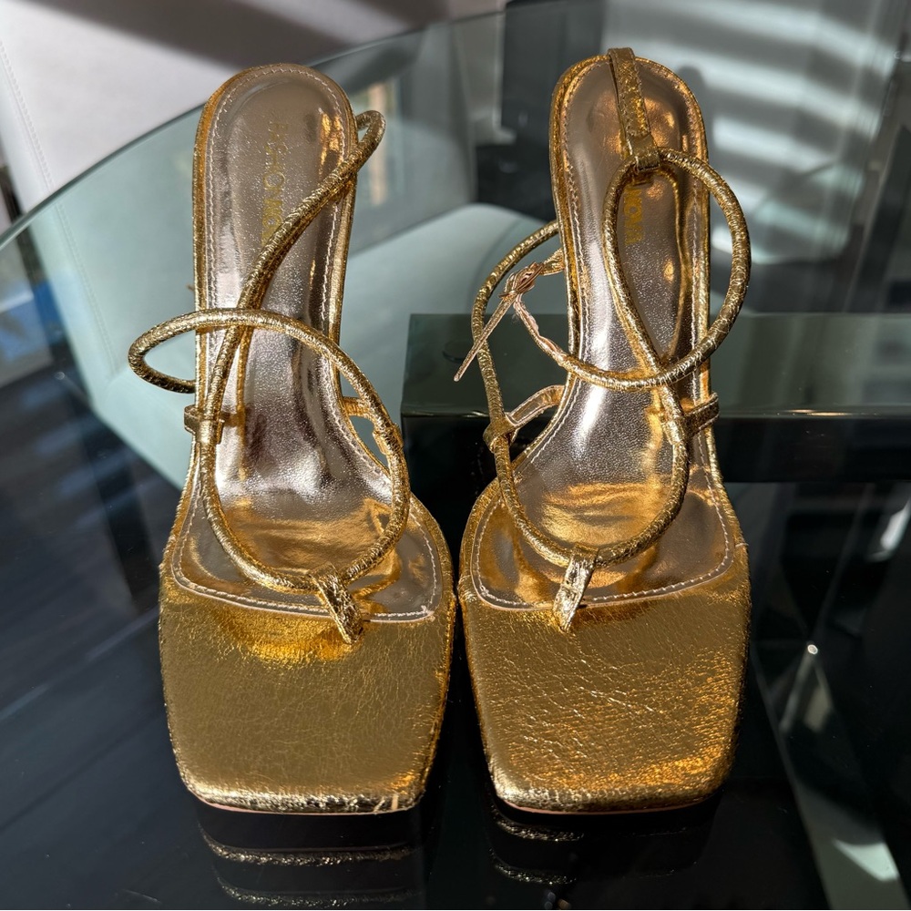 Fashion Nova Metallic Gold Heels